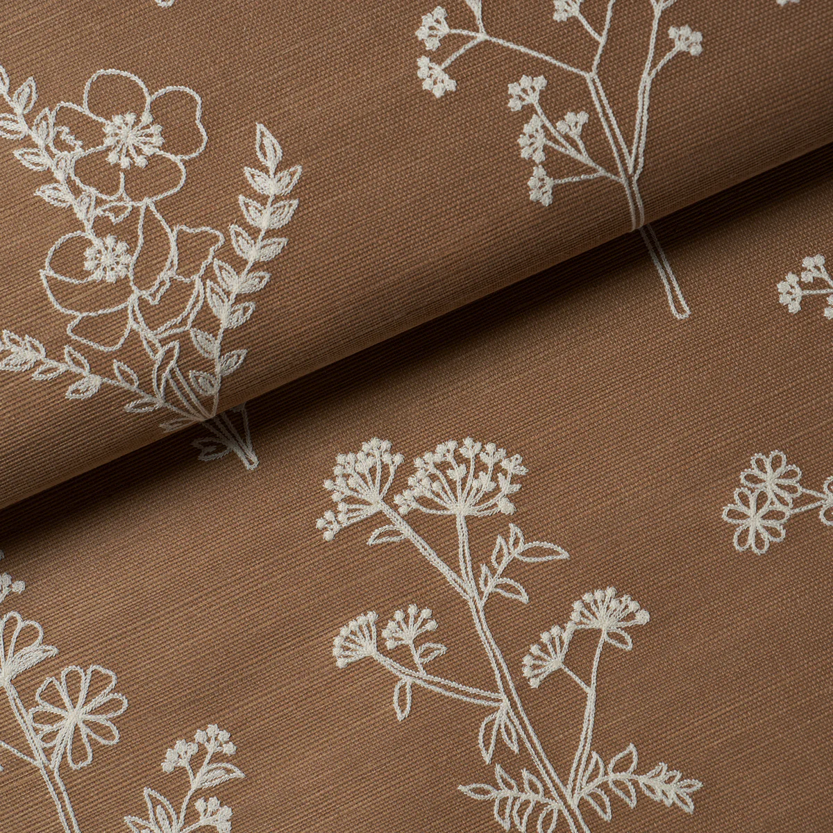 5017911 | Lisbeth Embroidered Sisal, Brown - Schumacher Wallpaper - Image 6