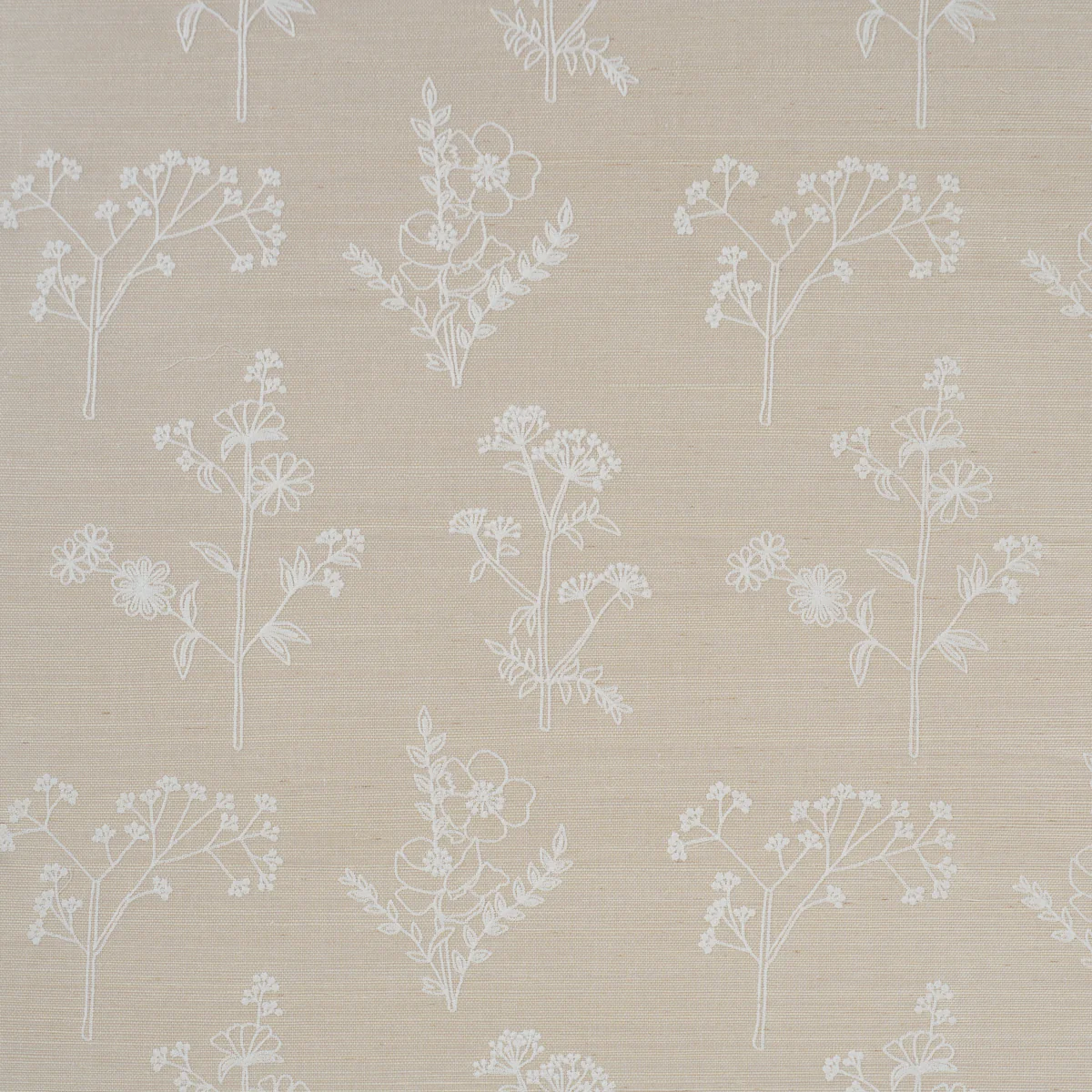 5017912 | Lisbeth Embroidered Sisal, Pearl - Schumacher Wallpaper