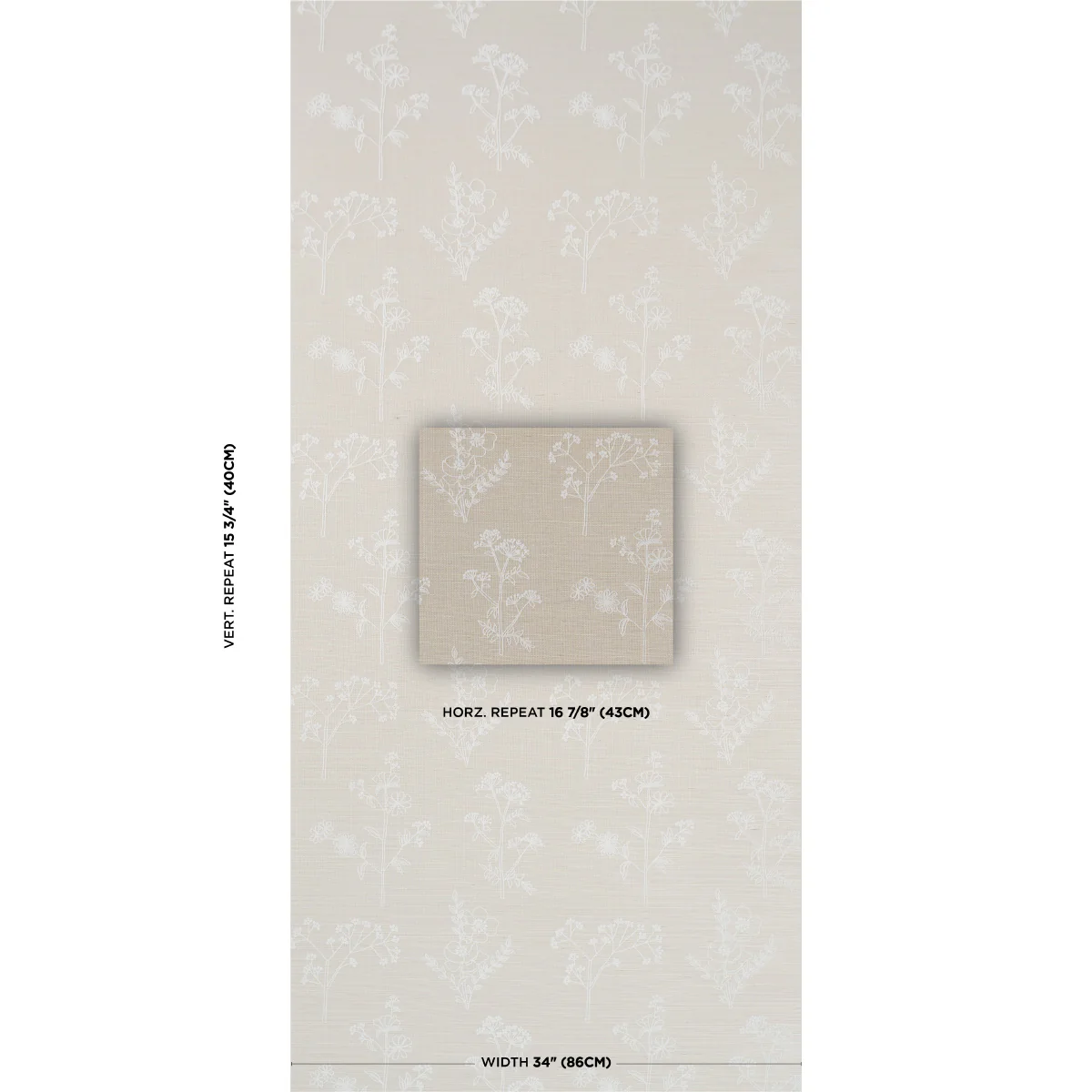 5017912 | Lisbeth Embroidered Sisal, Pearl - Schumacher Wallpaper - Image 2