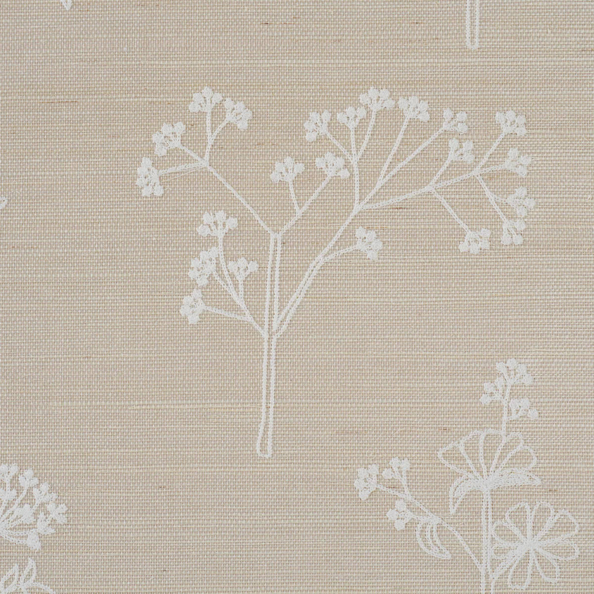 5017912 | Lisbeth Embroidered Sisal, Pearl - Schumacher Wallpaper - Image 3