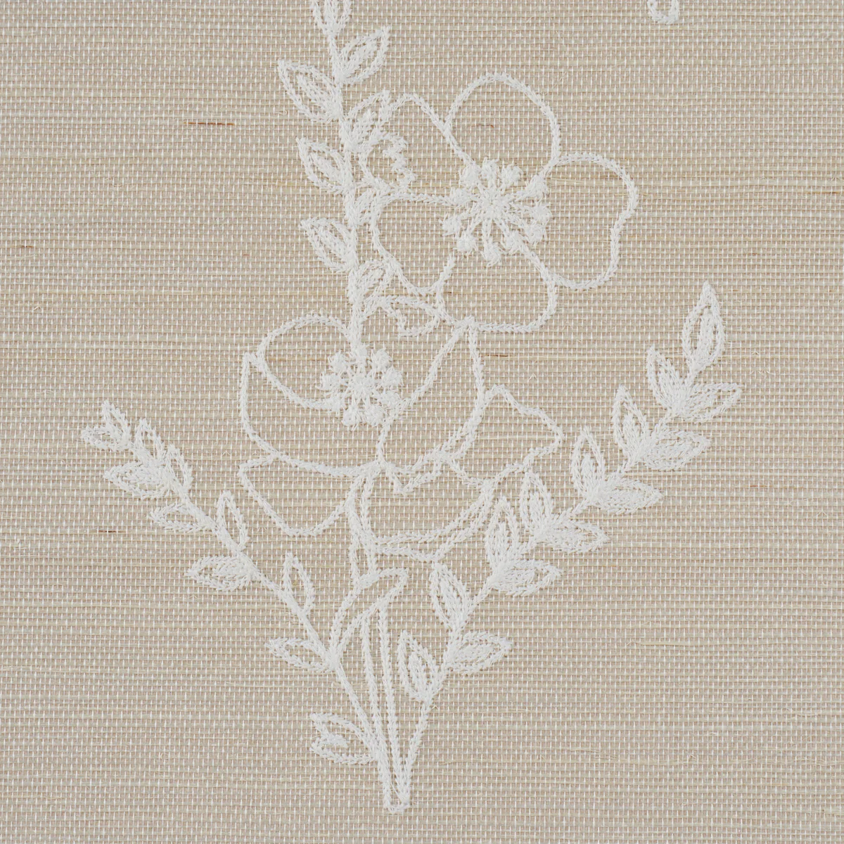 5017912 | Lisbeth Embroidered Sisal, Pearl - Schumacher Wallpaper - Image 4
