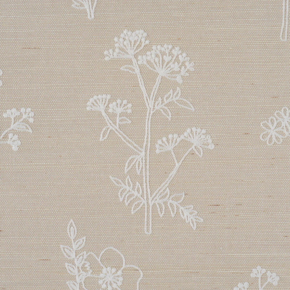 5017912 | Lisbeth Embroidered Sisal, Pearl - Schumacher Wallpaper - Image 5