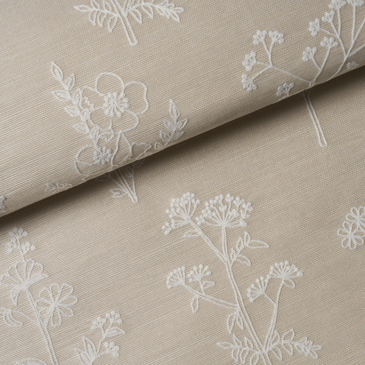 5017912 | Lisbeth Embroidered Sisal, Pearl - Schumacher Wallpaper - Image 6