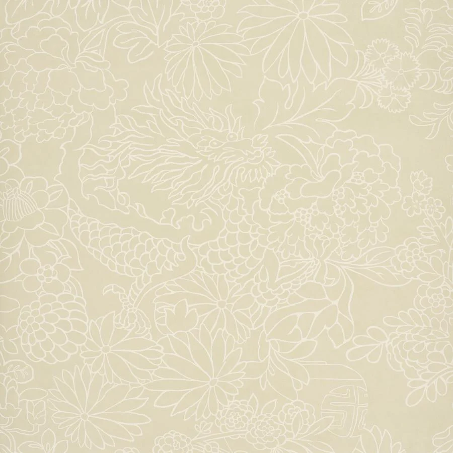 5017922 | Chiang Mai Dragon Silhouette, Mistral Sand - Schumacher Wallpaper