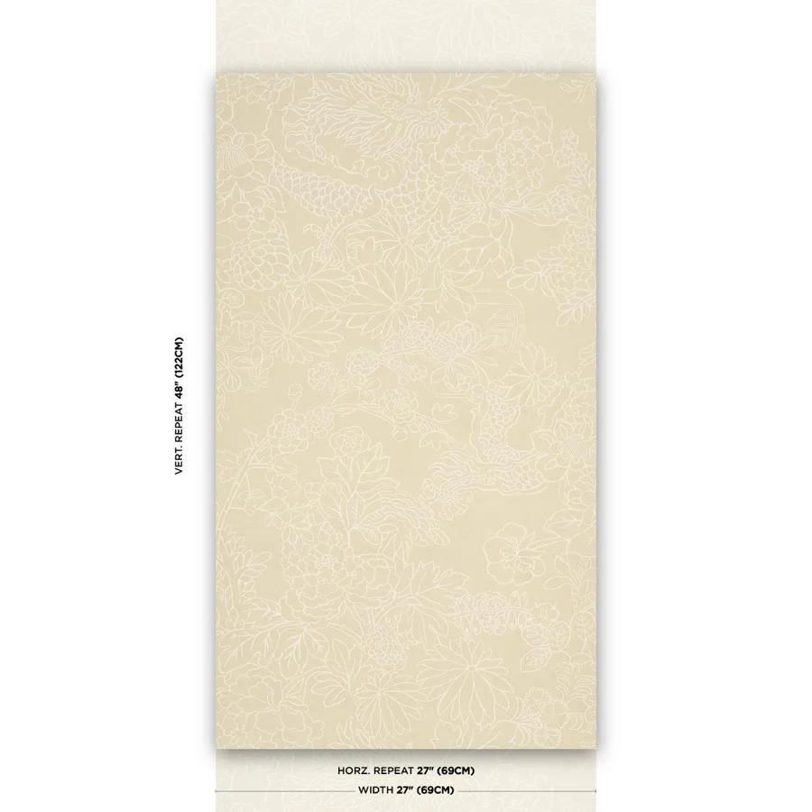 5017922 | Chiang Mai Dragon Silhouette, Mistral Sand - Schumacher Wallpaper - Image 2