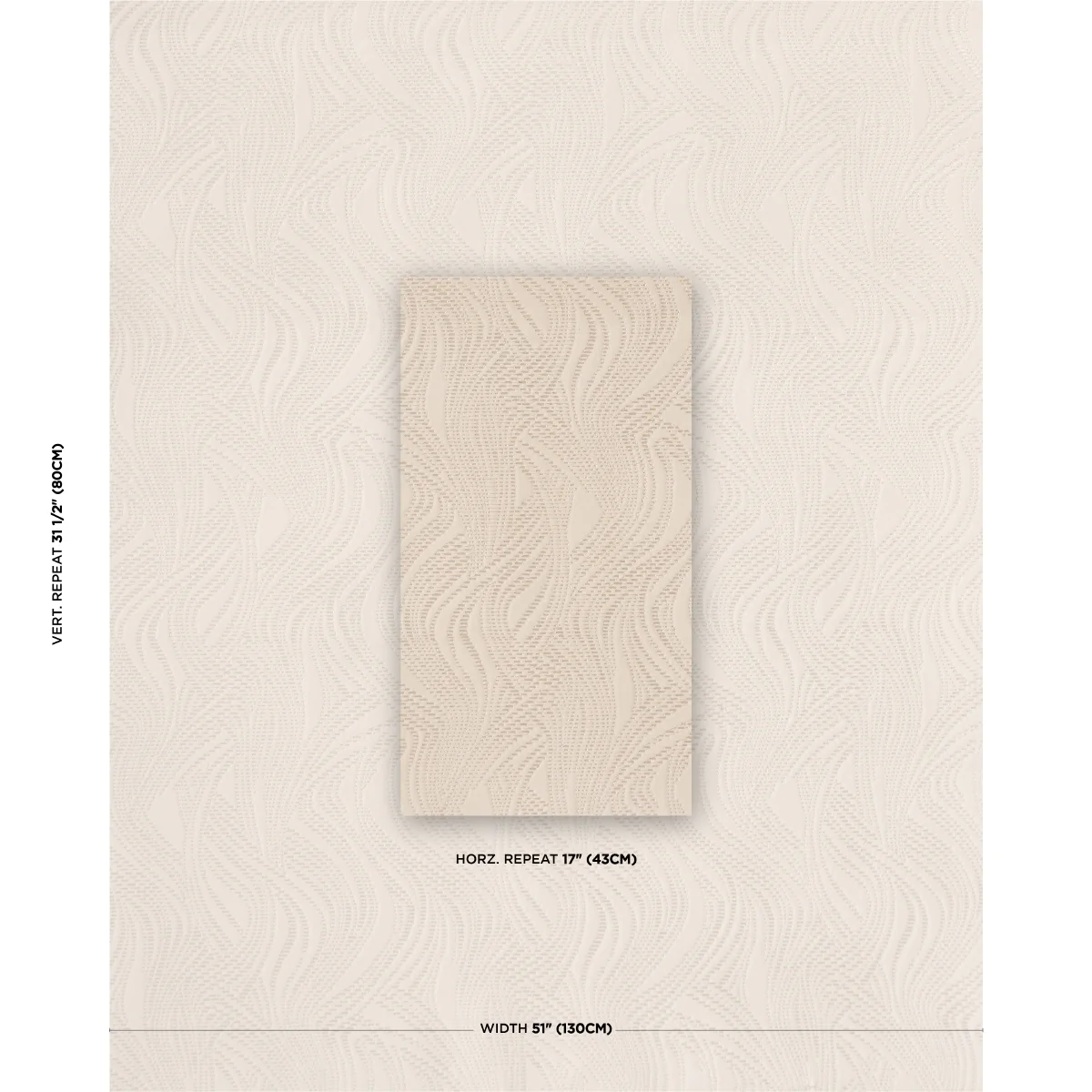 5017940 | Quilted Waves Wallcovering, Dune - Schumacher Wallpaper - Image 2