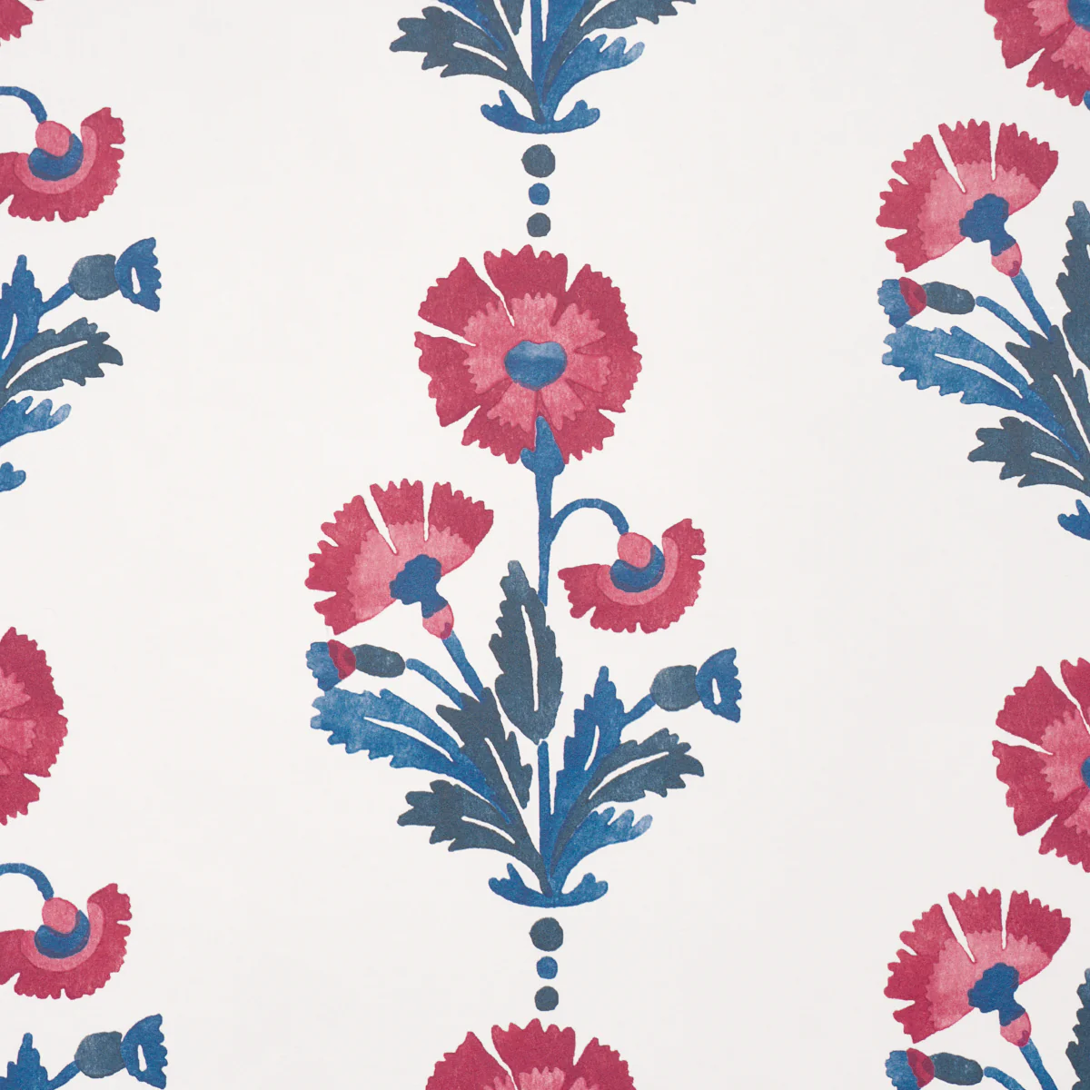 5017990 | Dianthus Print, Indigo & Iron - Schumacher Wallpaper - Image 3