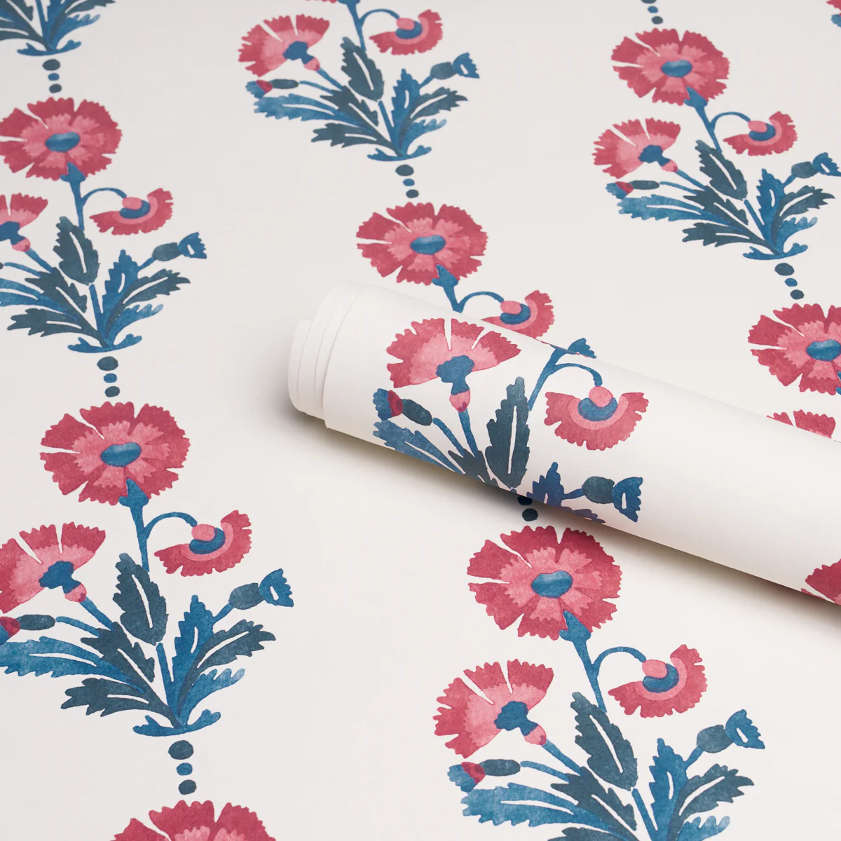 5017990 | Dianthus Print, Indigo & Iron - Schumacher Wallpaper - Image 4