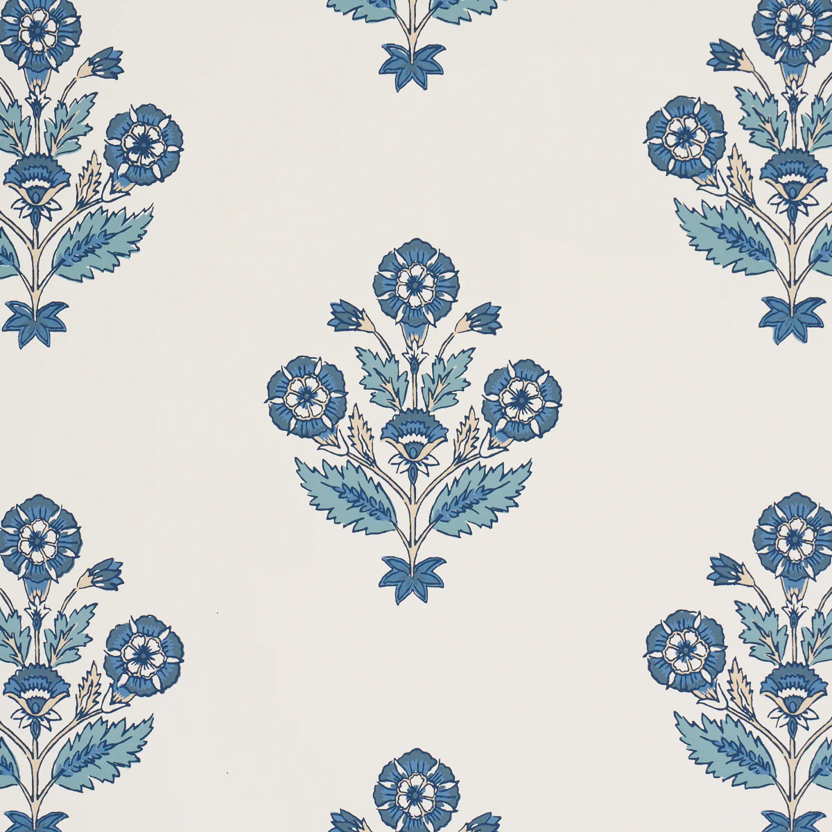 5018090 | Dalila Hand-Screen Print, Blue - Schumacher Wallpaper - Image 3