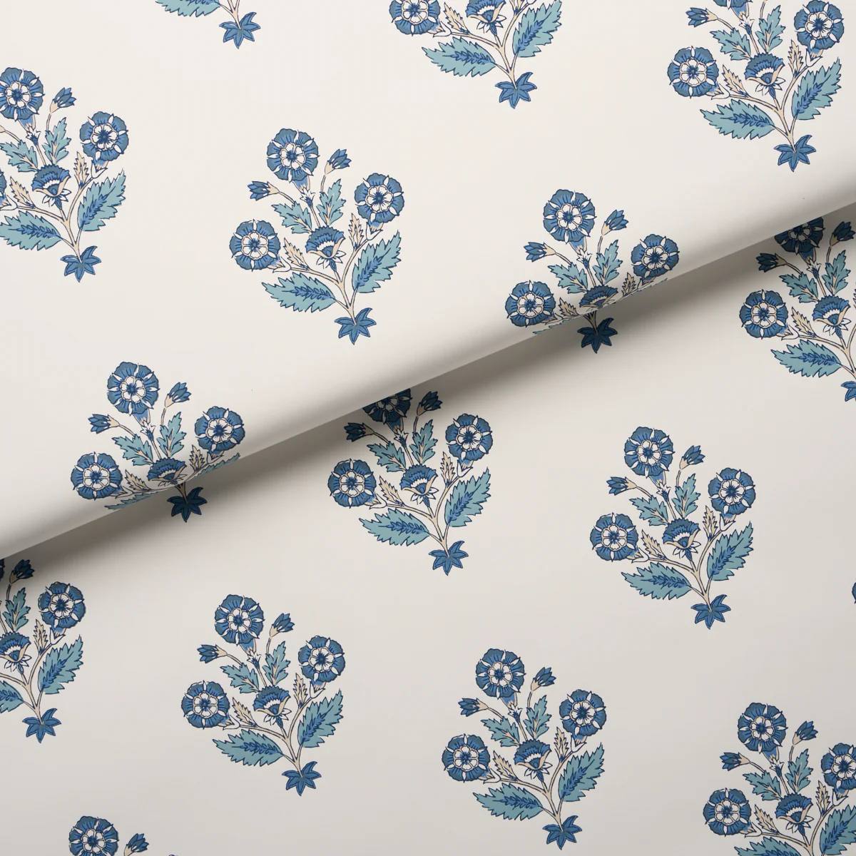5018090 | Dalila Hand-Screen Print, Blue - Schumacher Wallpaper - Image 4
