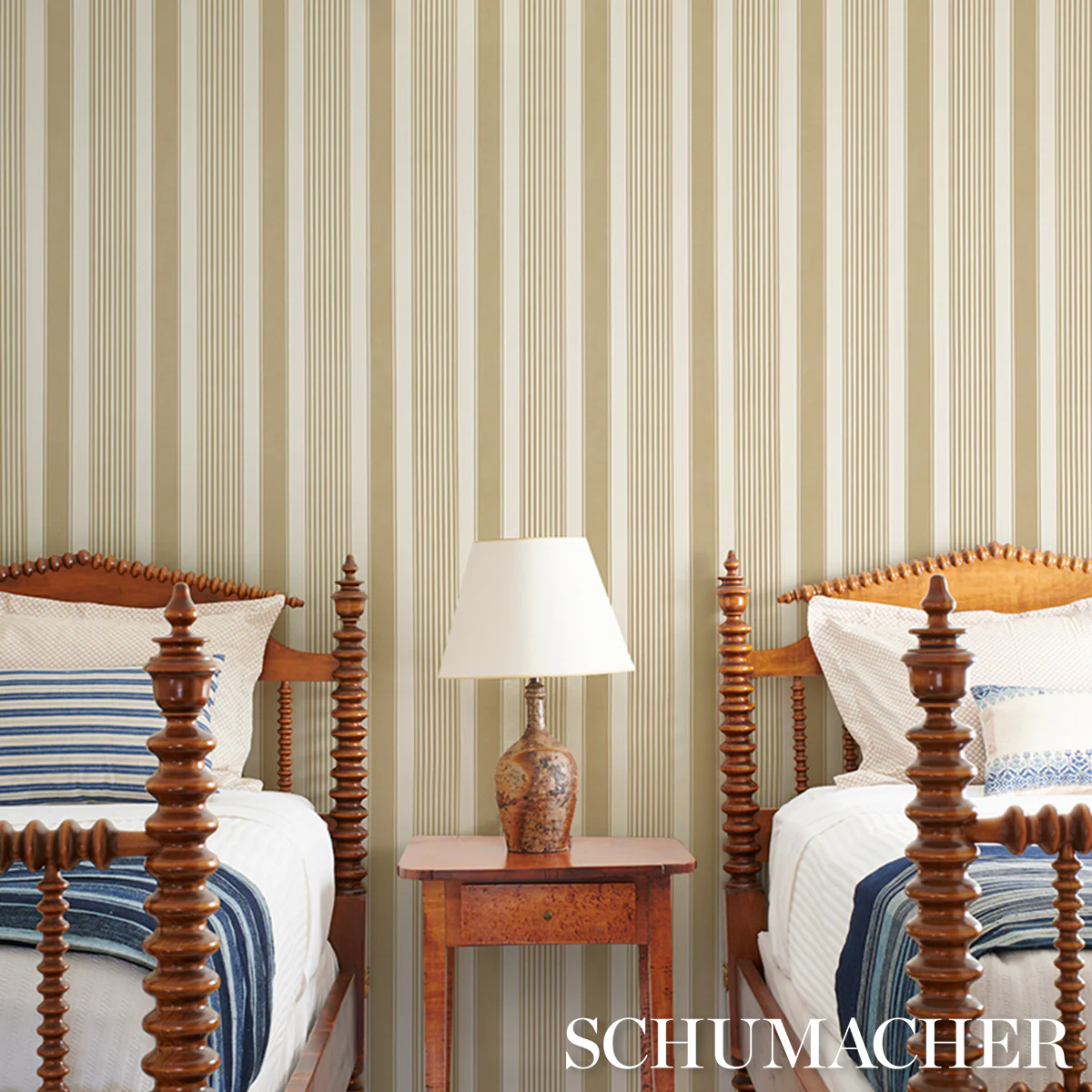5018146 | Summerville Stripe, Celery - Schumacher Wallpaper - Image 5