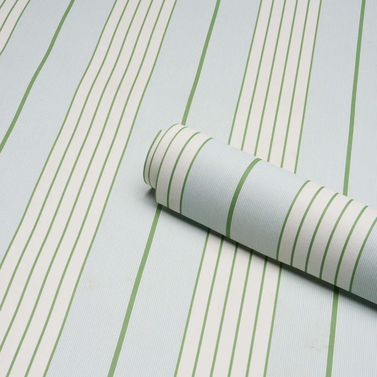 5018180 | Audrey Stripe, Sky & Leaf - Schumacher Wallpaper - Image 4