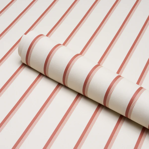 5018230 | Tyla Stripe, Terracotta - Schumacher Wallpaper - Image 4