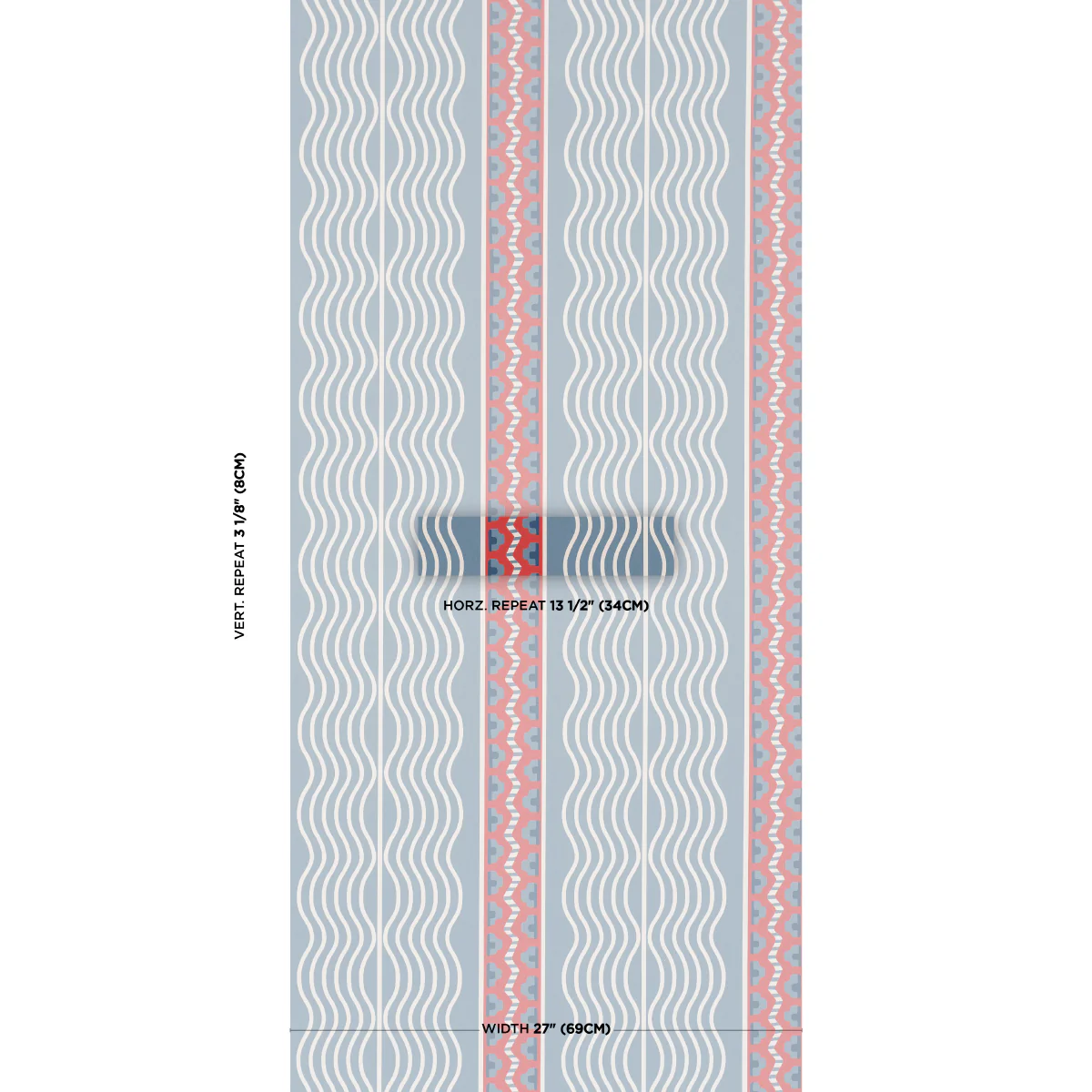 5018300 | Crème Anglaise, French Red & Blue - Schumacher Wallpaper - Image 2