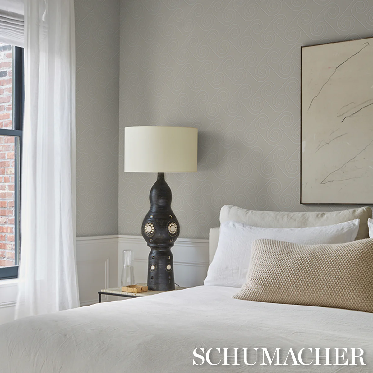 5018360 | Fortuna, Light Beige - Schumacher Wallpaper - Image 5