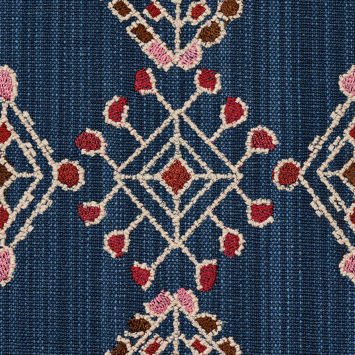 82081 | Kalindi Embroidery, Indigo - Schumacher Fabric - Image 4
