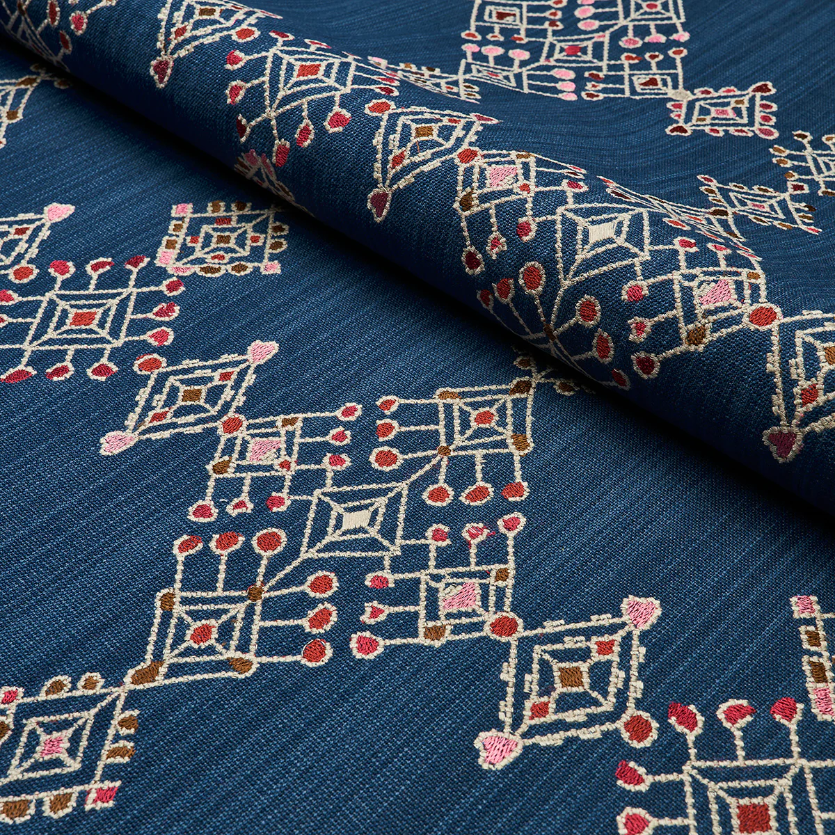 82081 | Kalindi Embroidery, Indigo - Schumacher Fabric - Image 5