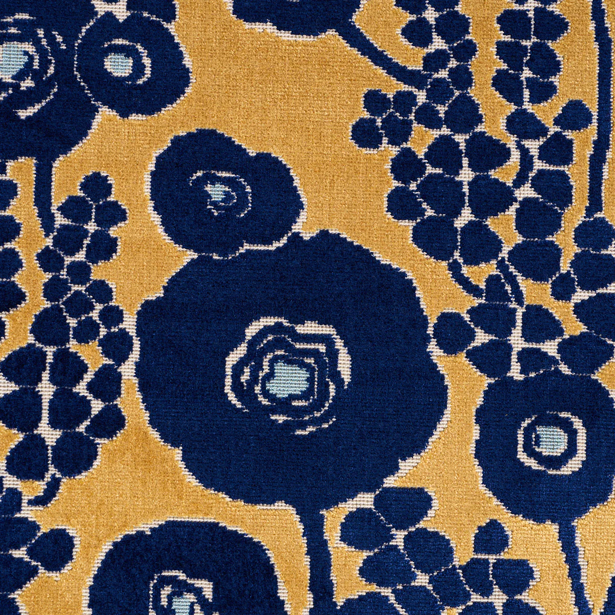 84791 | Emelie Velvet, Sapphire & Gold - Schumacher Fabric - Image 3