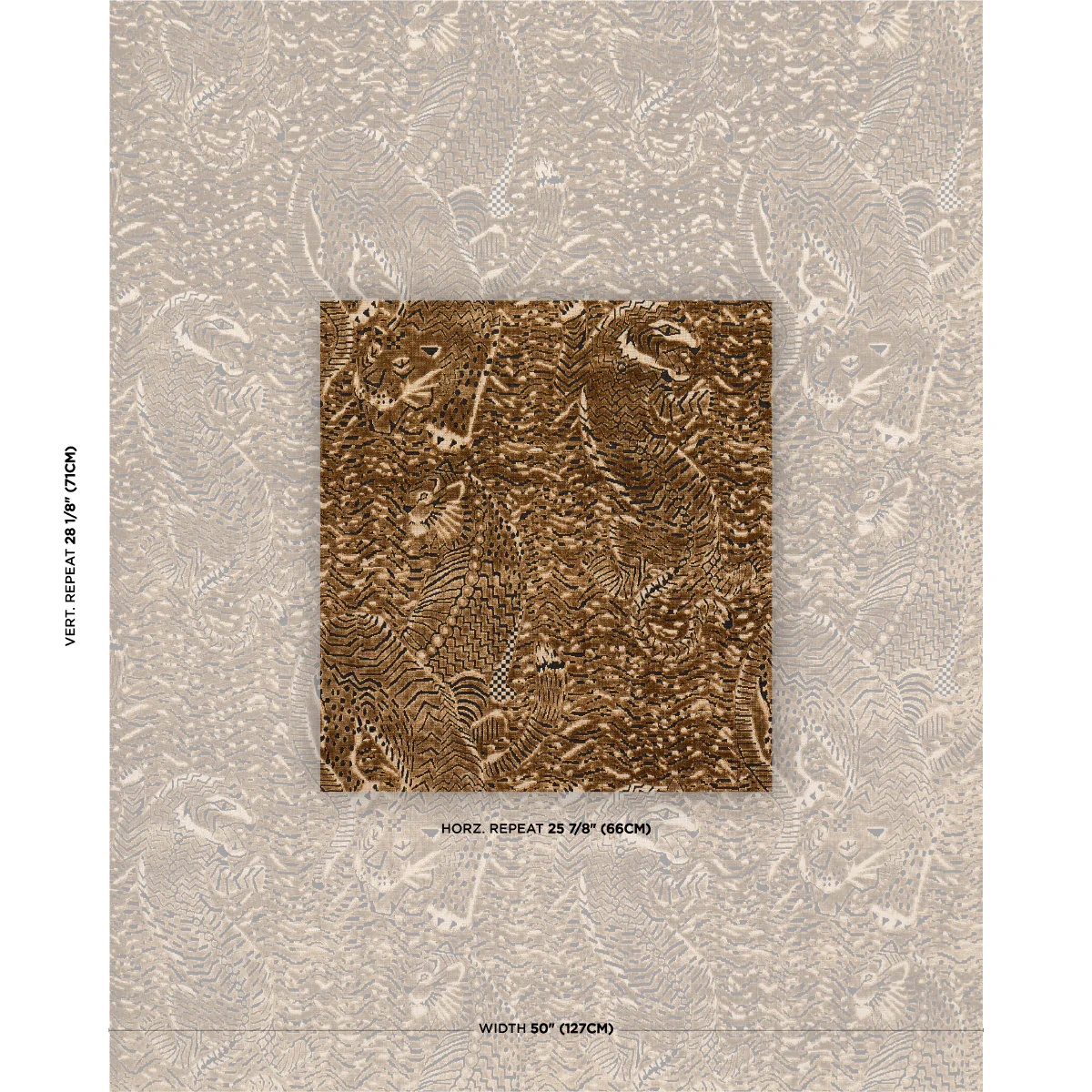 84830 | Tigress Velvet, Gold - Schumacher Fabric - Image 2