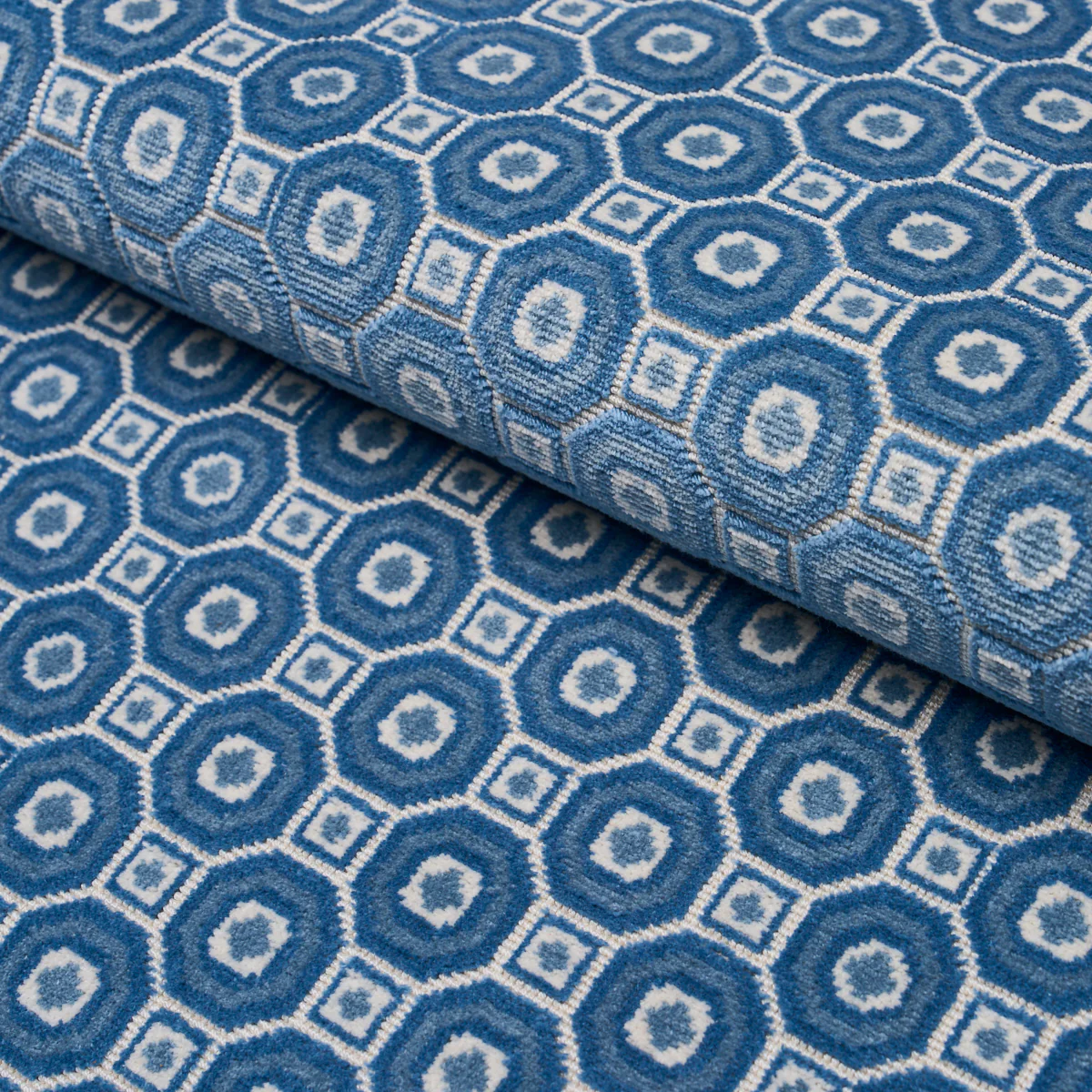 84892 | Trianon Cut Velvet, Azur - Schumacher Fabric