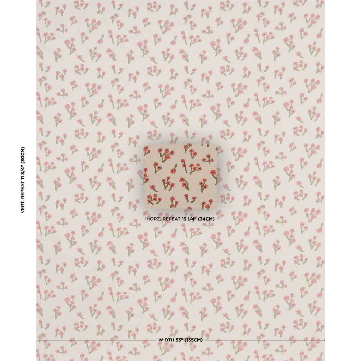85890 | Rosie Posy Woven, Red - Schumacher Fabric - Image 2