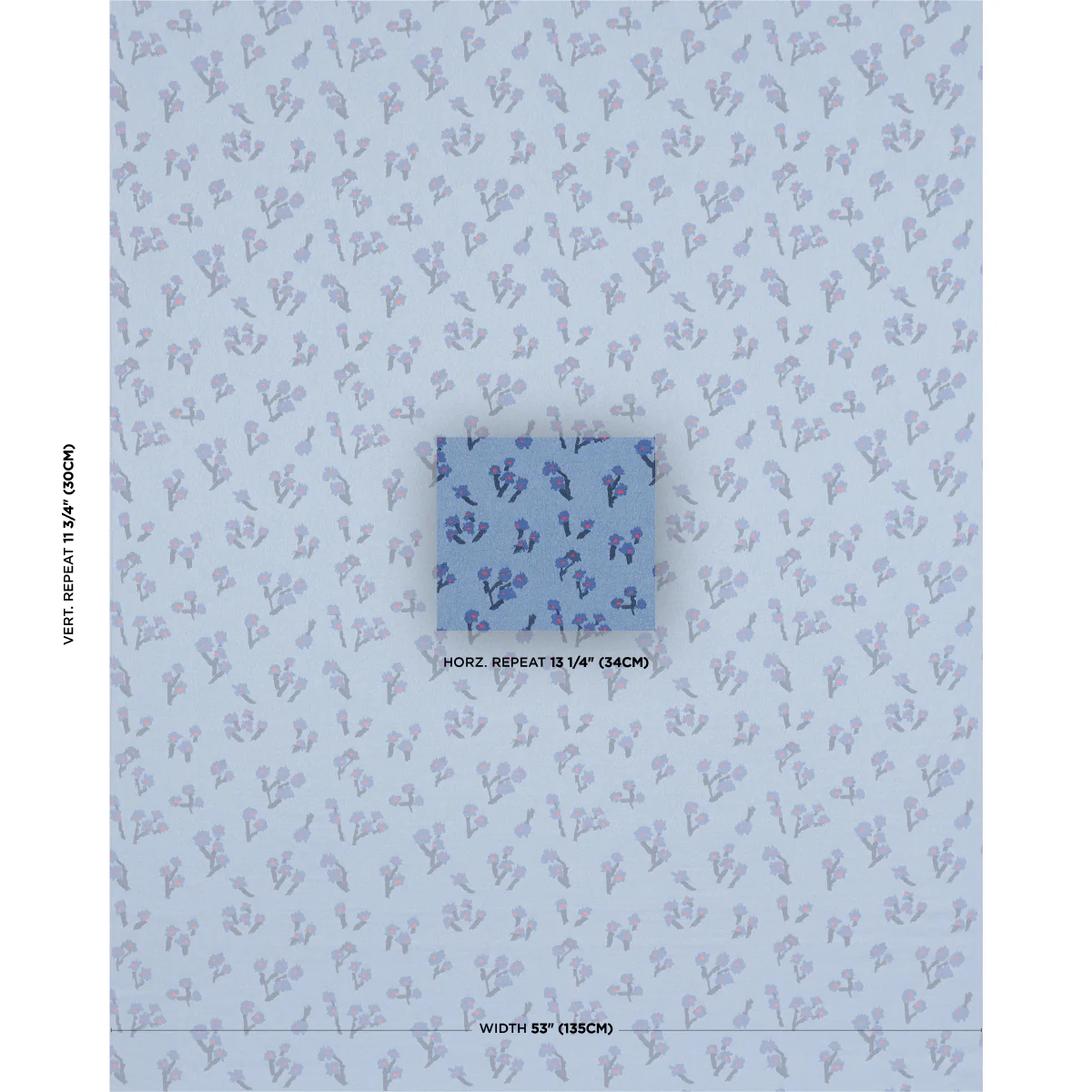 85892 | Rosie Posy Woven, Blue - Schumacher Fabric - Image 2