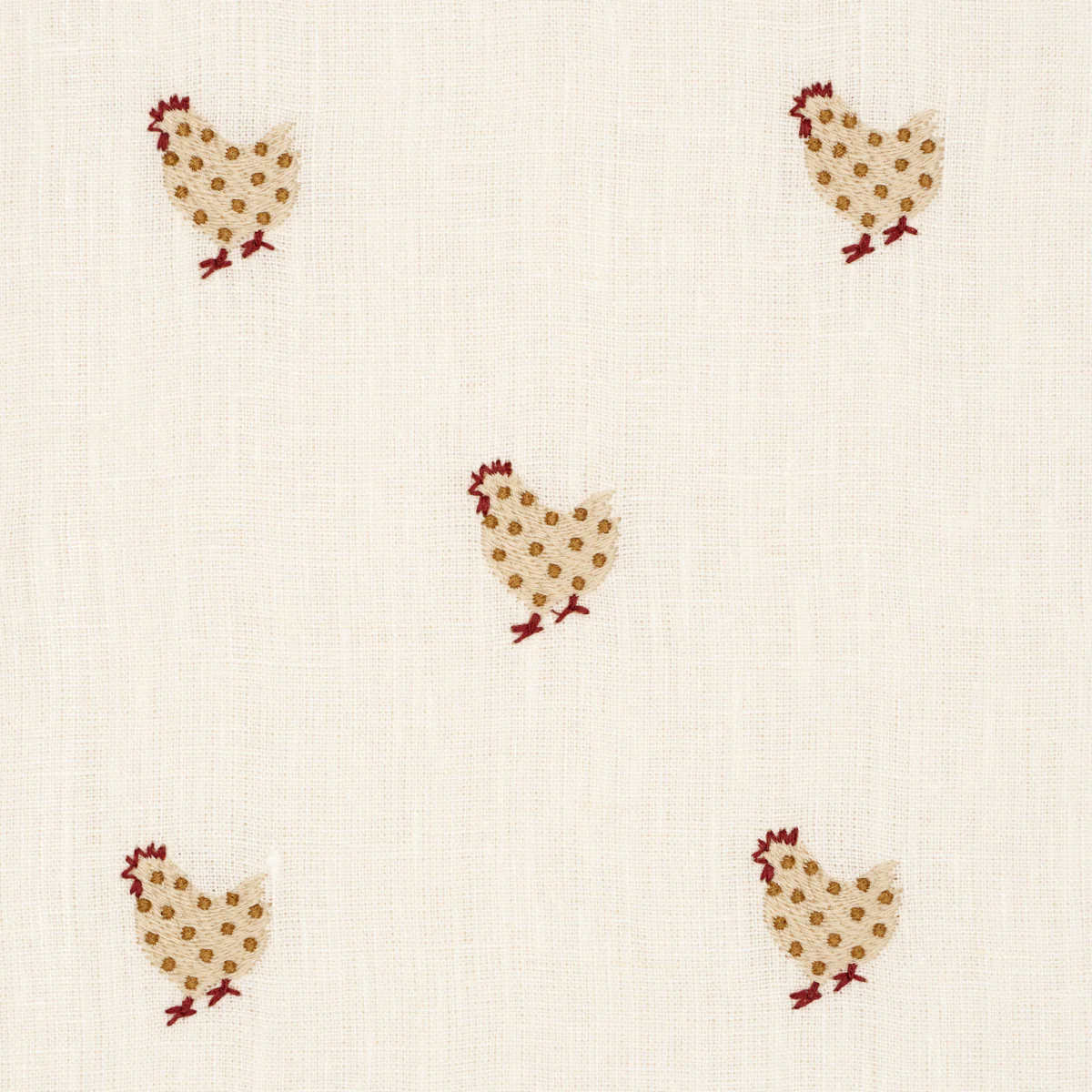 85951 | Betsy'S Chicken Embroidery, Ivory - Schumacher Fabric - Image 3