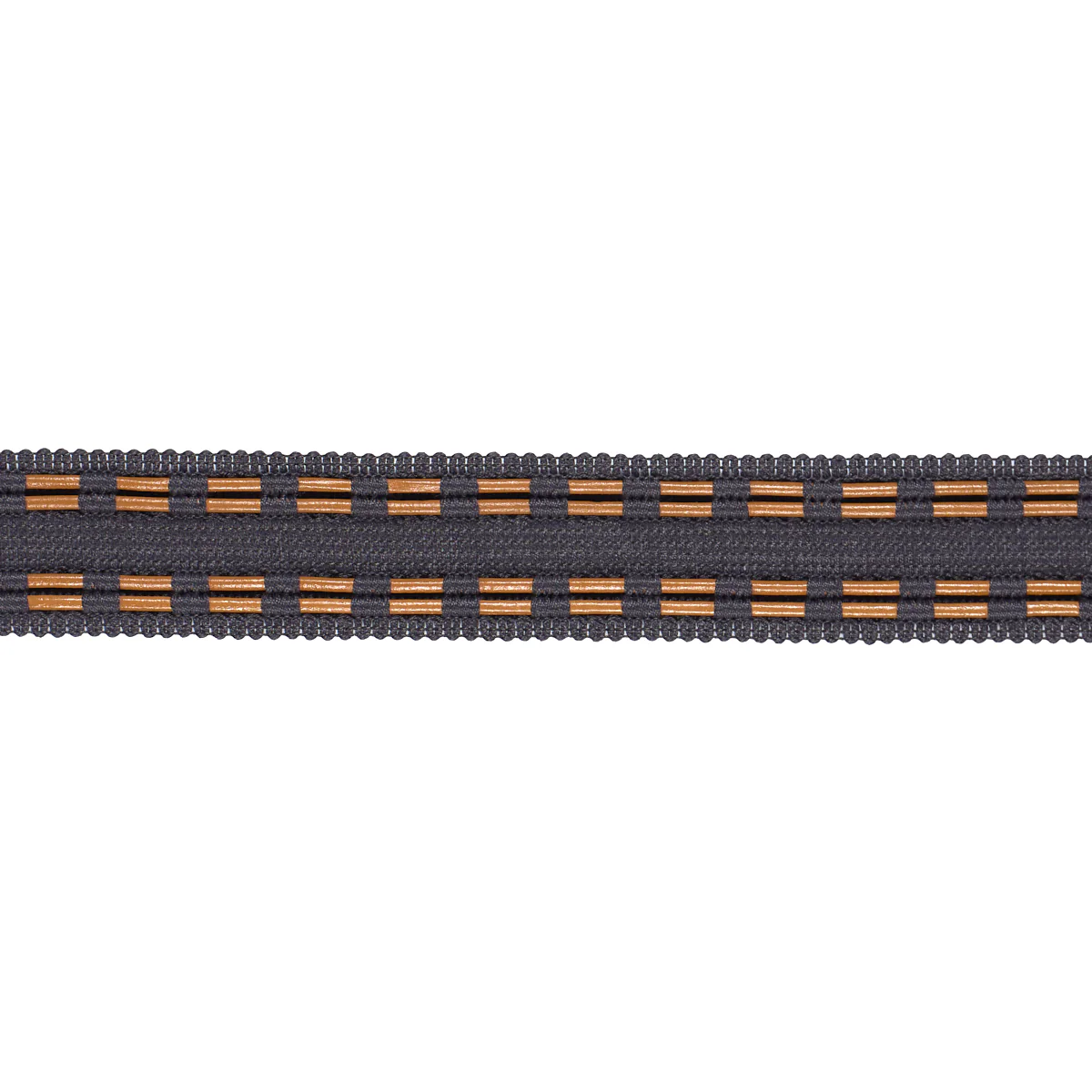 86381 | Leather Cord Tape, Charcoal - Schumacher Trim