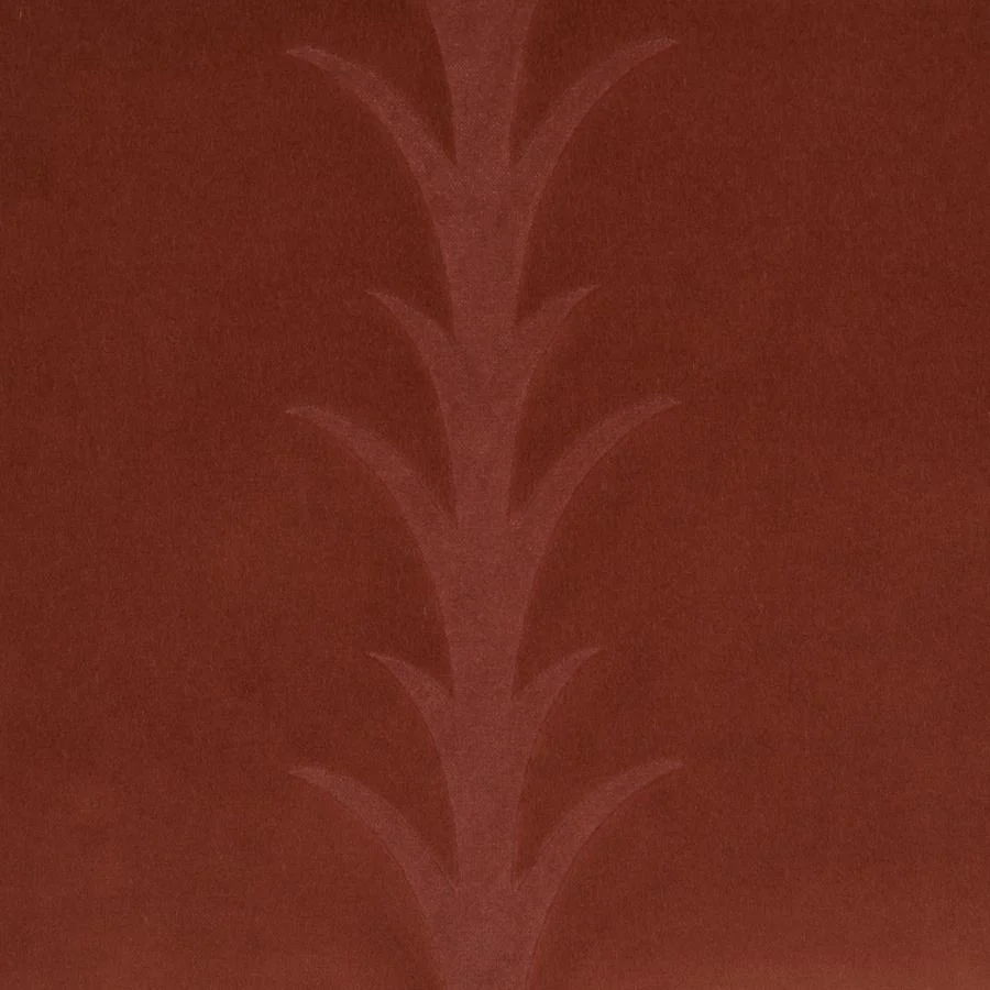 86452 | Acanthus Stripe Velvet, Terracotta - Schumacher Fabric - Image 3