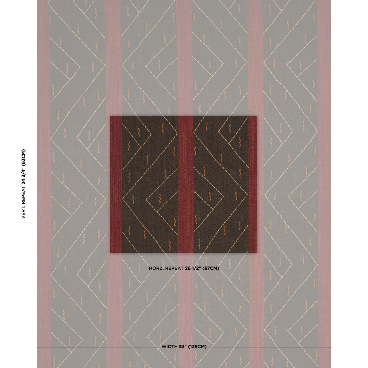 86701 | Kapanga Embroidery, Brown - Schumacher Fabric - Image 2