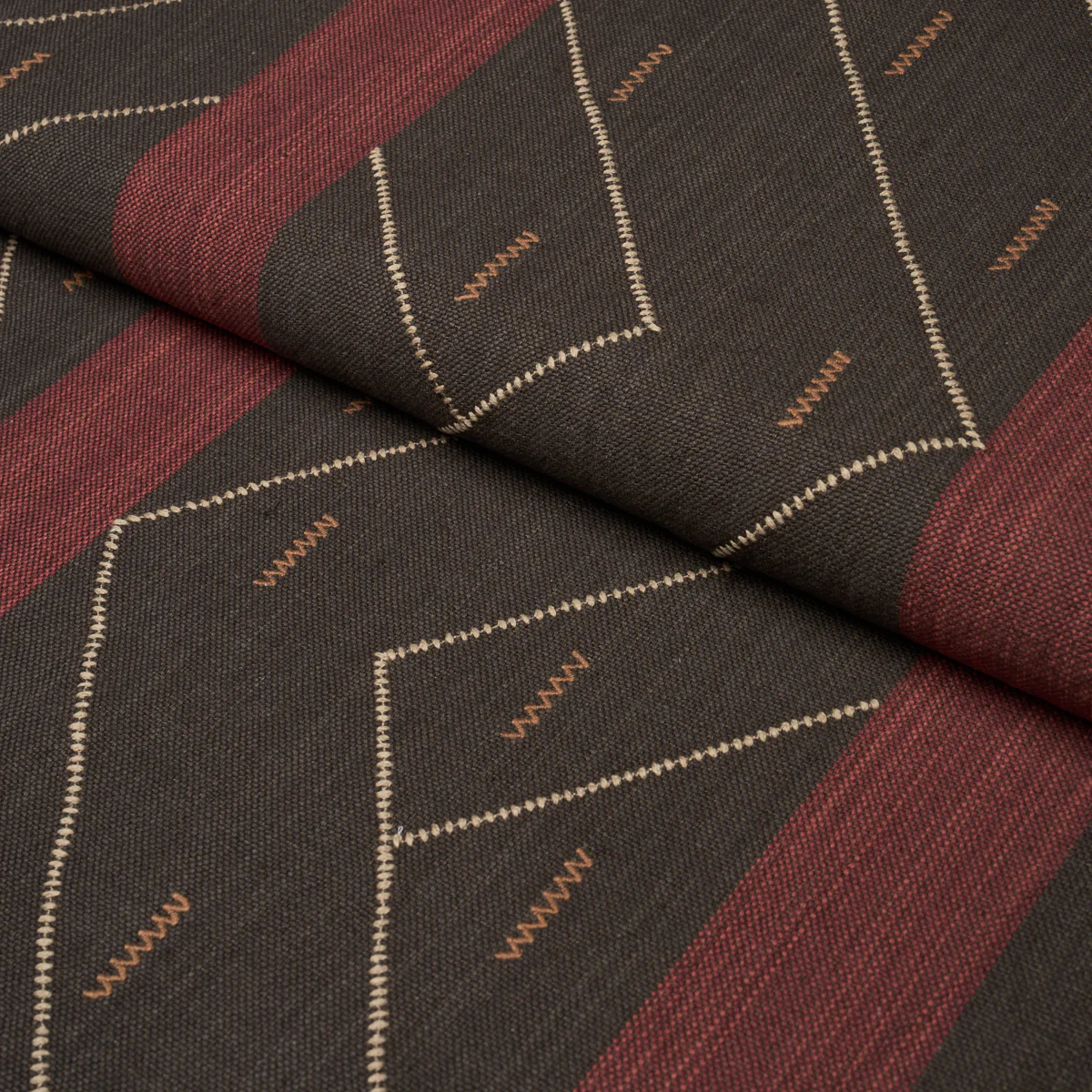 86701 | Kapanga Embroidery, Brown - Schumacher Fabric - Image 5