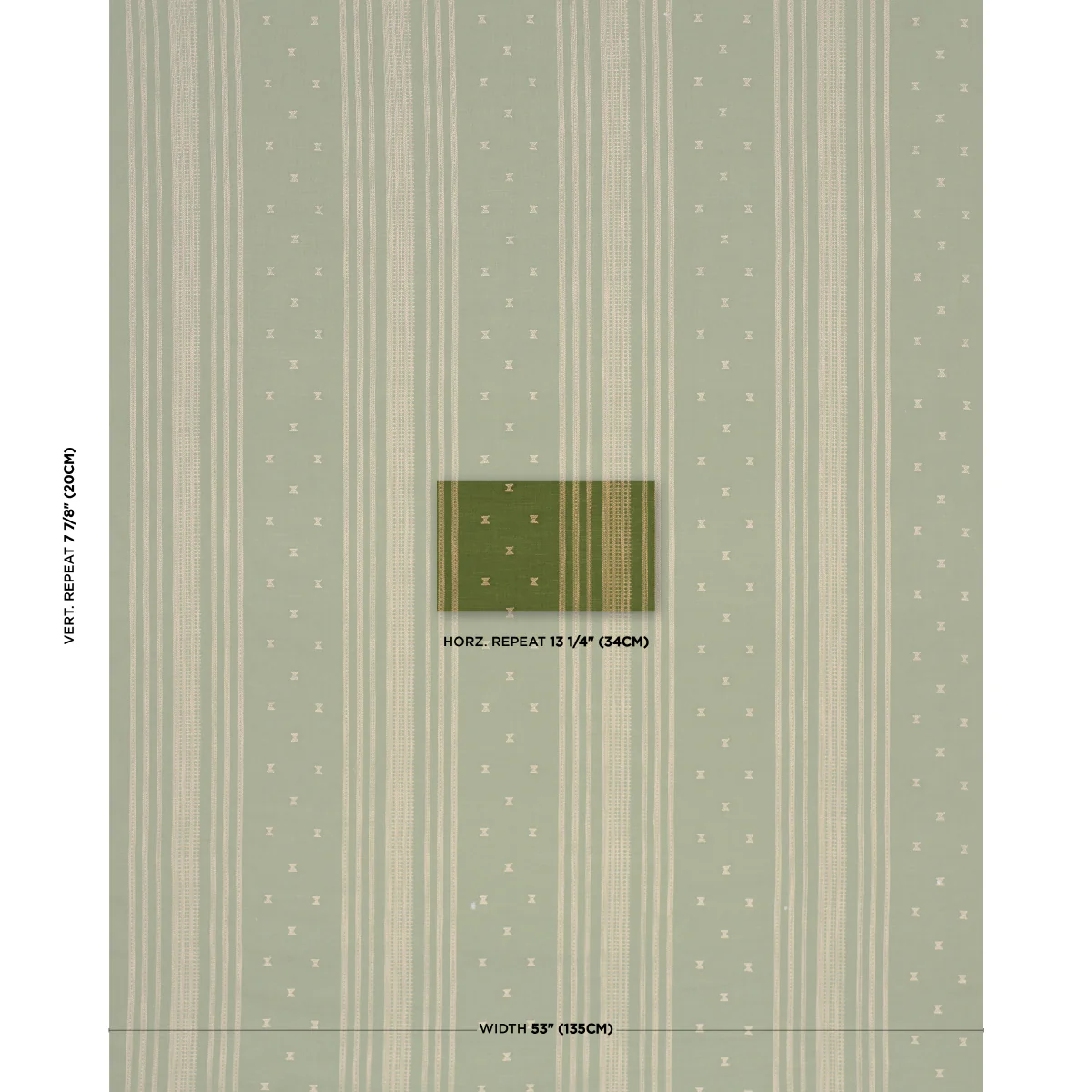 87251 | Imara Stripe, Green - Schumacher Fabric - Image 2