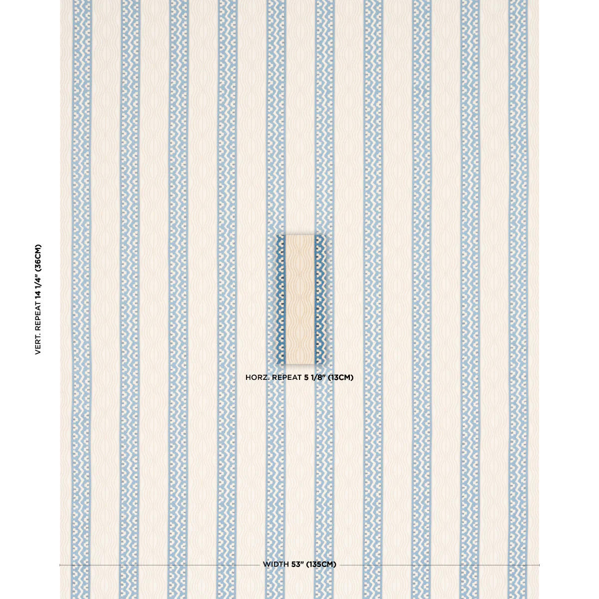 87450 | Crème Anglaise, English Cream/Denim Blue - Schumacher Fabric - Image 2
