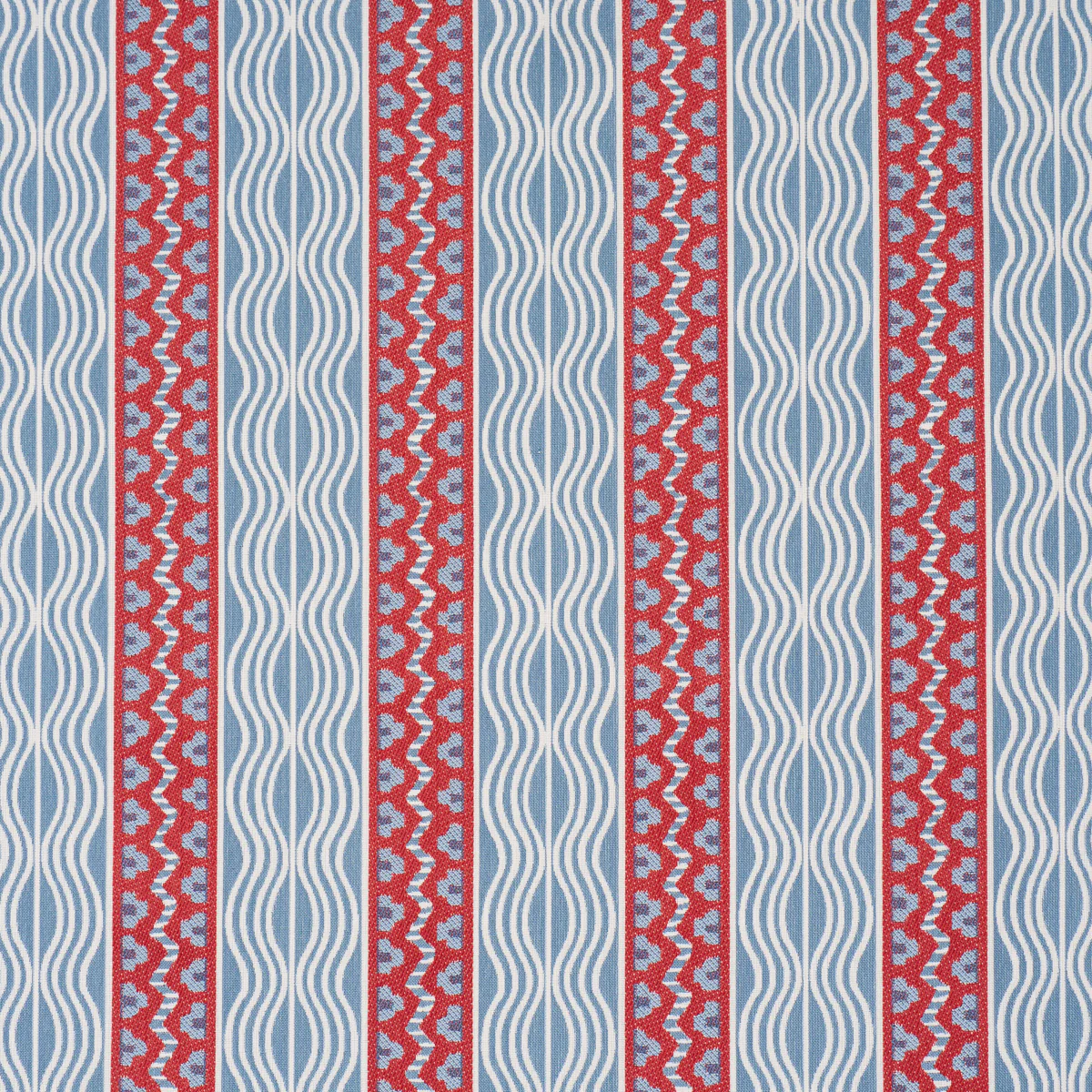 87451 | Crème Anglaise, French Red & Blue - Schumacher Fabric