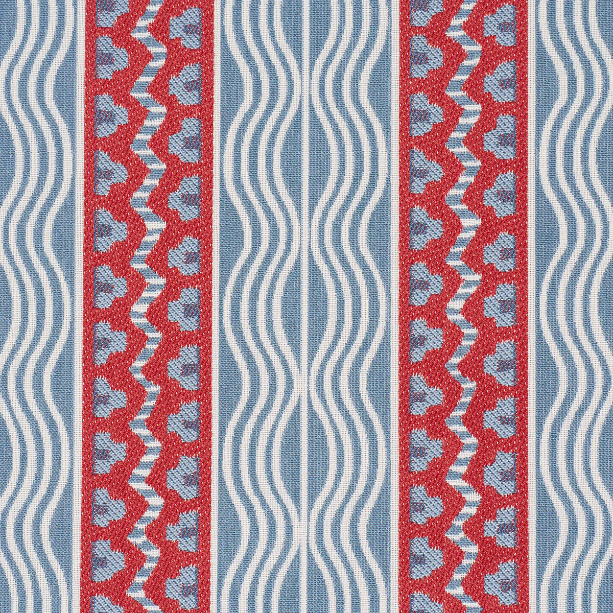 87451 | Crème Anglaise, French Red & Blue - Schumacher Fabric - Image 3
