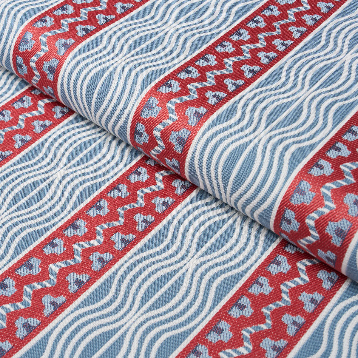 87451 | Crème Anglaise, French Red & Blue - Schumacher Fabric - Image 4