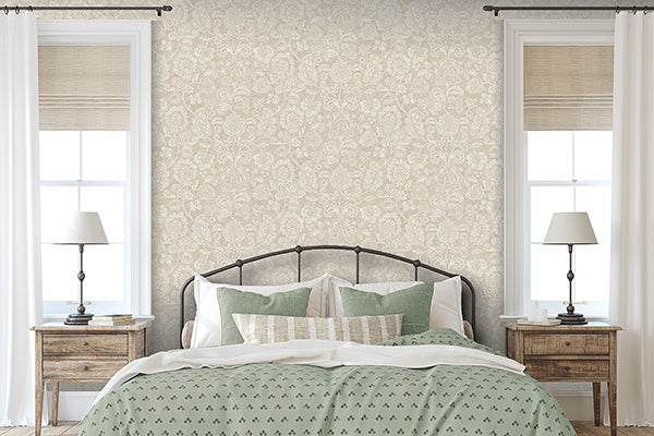 AH100194AH | Arthouse, Verity Neutral Jacobean Trail - Brewster Wallpaper - Image 2