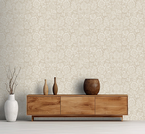 AH100194AH | Arthouse, Verity Neutral Jacobean Trail - Brewster Wallpaper - Image 3