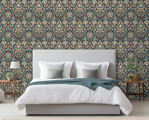 AH100197AH | Arthouse, Birdy Navy Nuthatch Floral - Brewster Wallpaper - Image 2