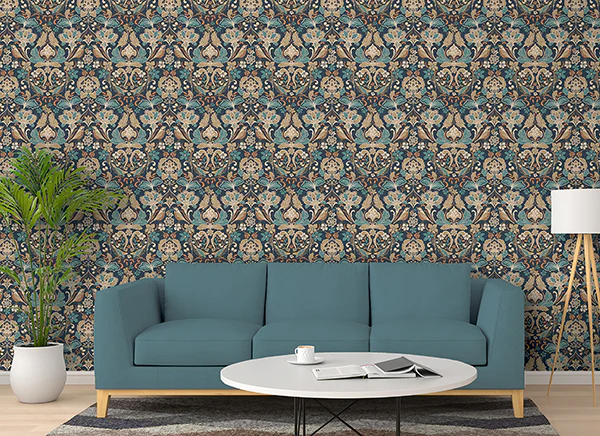 AH100197AH | Arthouse, Birdy Navy Nuthatch Floral - Brewster Wallpaper - Image 3