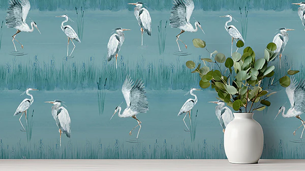 AH100213AH | Arthouse, Gerald Blue Heron River - Brewster Wallpaper - Image 3