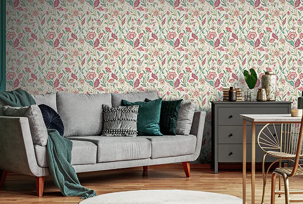 AH100382AH | Arthouse, Mallory Pink Vivid Floral - Brewster Wallpaper - Image 2