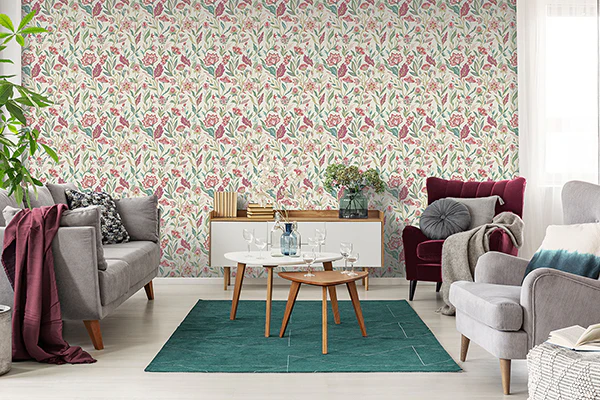 AH100382AH | Arthouse, Mallory Pink Vivid Floral - Brewster Wallpaper - Image 3