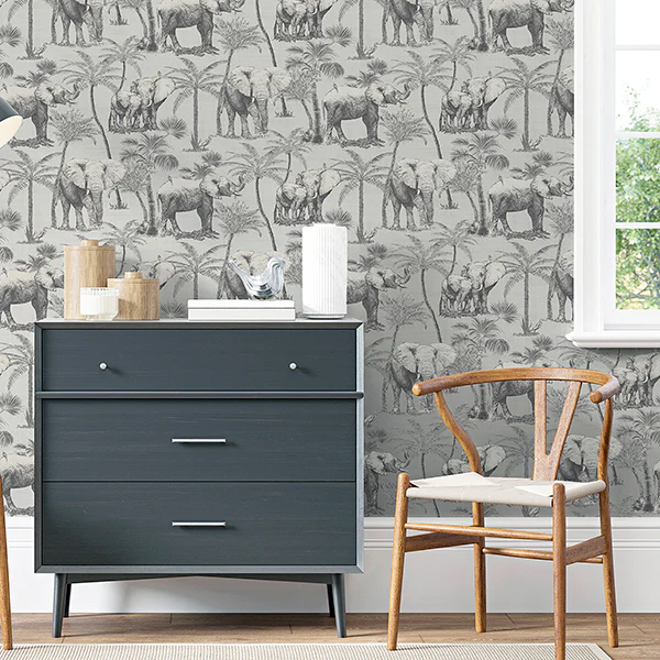 AH296700 | Arthouse, Adelia Neutral Elephant Grove - Brewster Wallpaper - Image 3