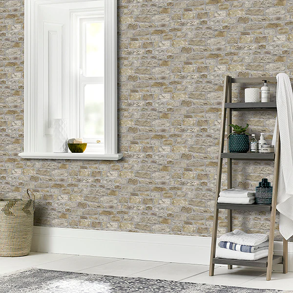 AH696500 | Arthouse, Atticus Neutral Country Stone - Brewster Wallpaper - Image 3
