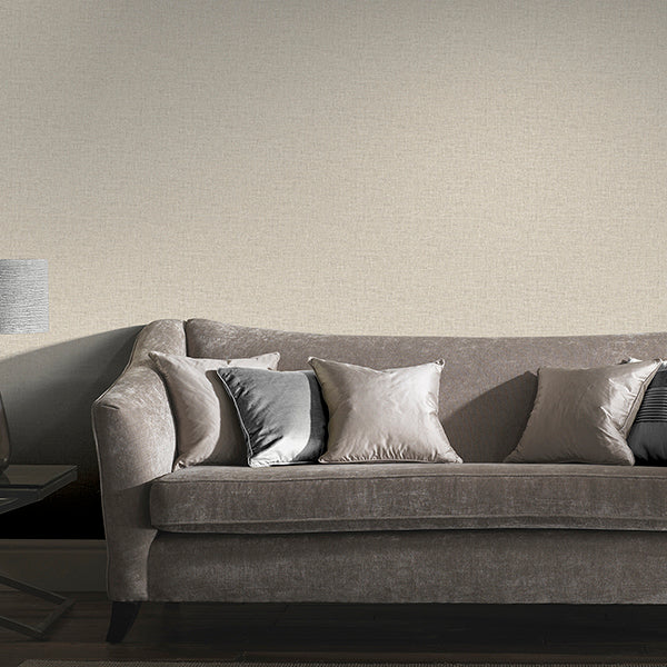 AH901704 | Arthouse, Paulette Neutral Linen Texture - Brewster Wallpaper - Image 3