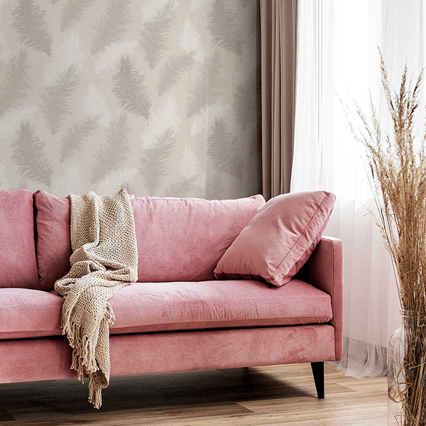 AH901706 | Arthouse, Sussurro Pink Feathers - Brewster Wallpaper - Image 3