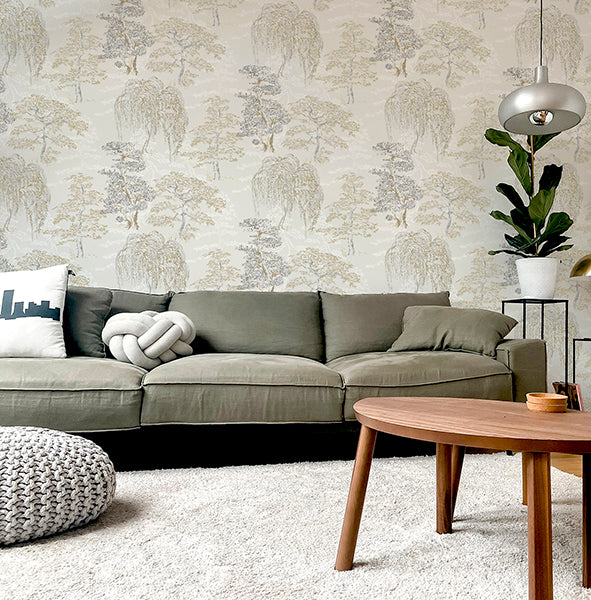AH909605 | Arthouse, Midori Neutral Trees - Brewster Wallpaper - Image 2