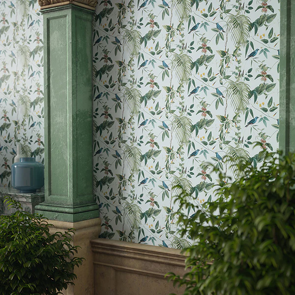 AH921609 | Arthouse, Nanette Light Blue Tropical Garden - Brewster Wallpaper - Image 2