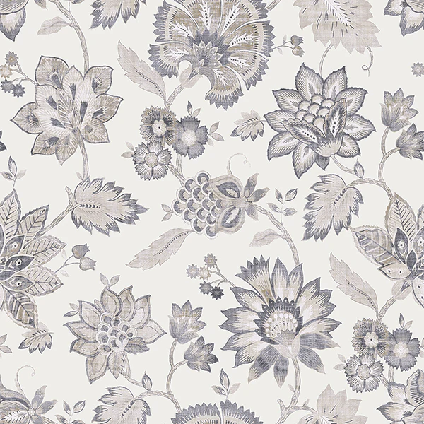AH924707 | Arthouse, Prudie Denim Jacobean Trail - Brewster Wallpaper